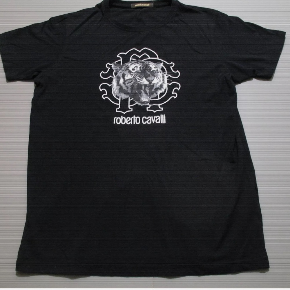 Roberto Cavalli Tiger black t shirt size Extra Large XL